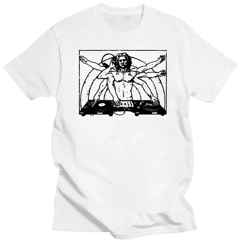 DJ T tričko Davinci Technics Grafické grafy slúchadlá Record Player 80. rokov Tee