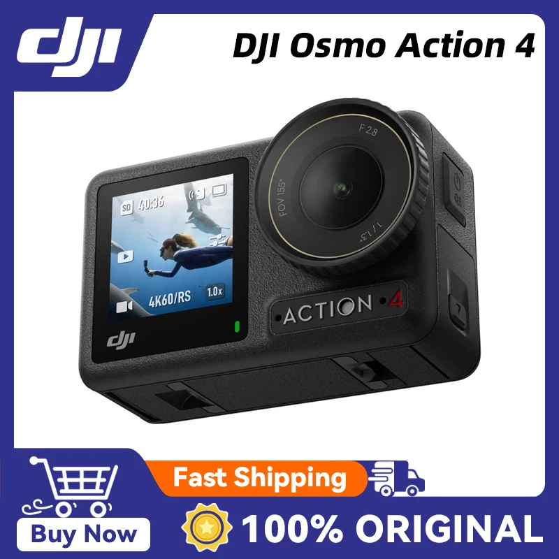 DJI Osmo akcia 4 nepremokavá hĺbka 18 metrov 1/1,3 palca obrazového snímača 4K/120 snímok za seku