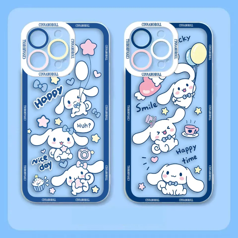 Dlhodobý králičie Cinnamoroll Clear Case pre OPPO A98 A96 A95 A94 A78 A74 A73 A58 A57 A55 A54 A31 A17 A16 A16 A16E A15 A9