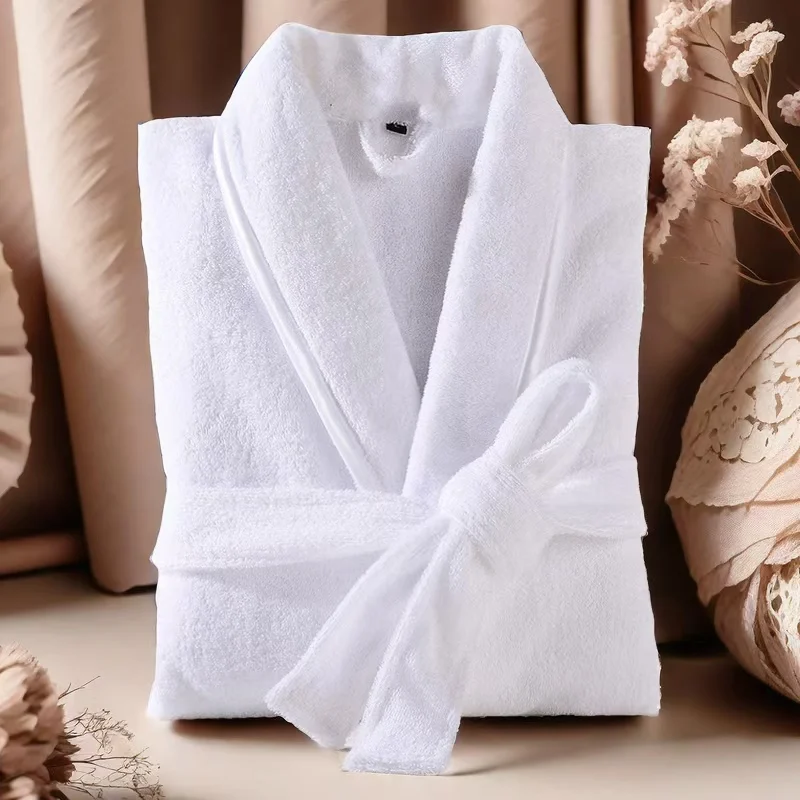 Dlhá bavlnená župan Unisex Pánske pánske uteráky nočná košeľa s vreckami voľný s dlhým rukávom spánok