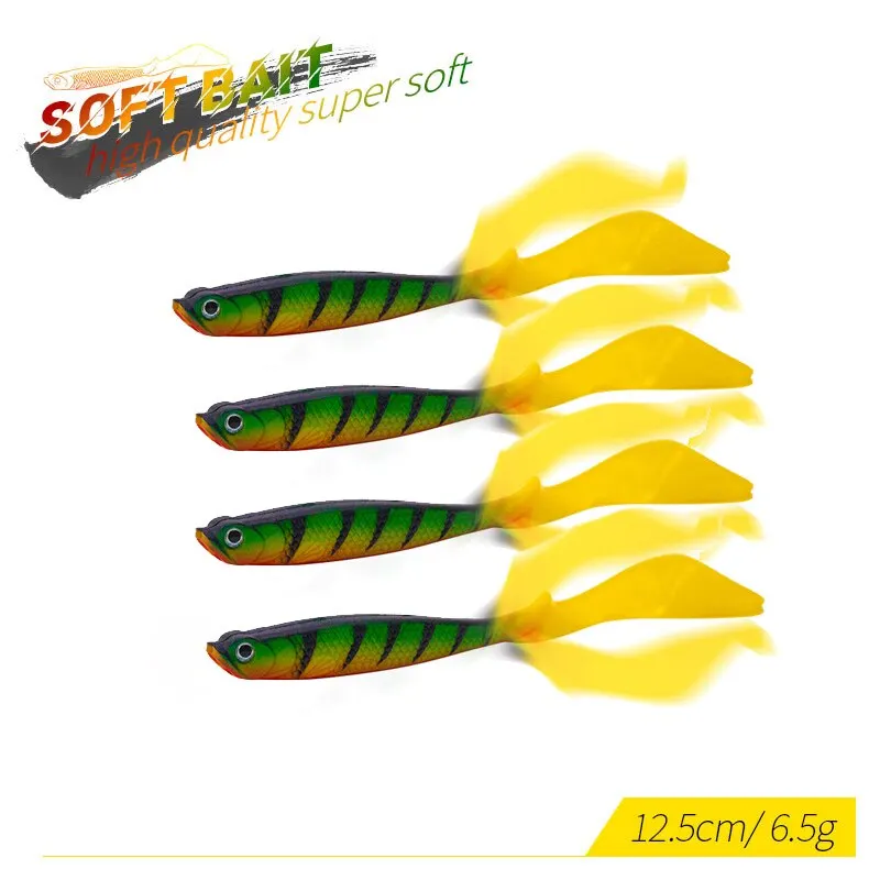 Dlhý chvost 4pc 12,5 cm 6,5 g Soft Soft Swimbait Swimbait