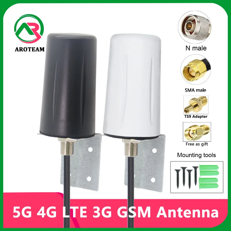 Dlhý dosah 5G LTE 3G GSM 4G Vysoký zisk 15DBI Omni kabinet anténa 600 ~ 6000 MHz Outdoor Witerproof Aerial pre signál Boost TS9 SMA
