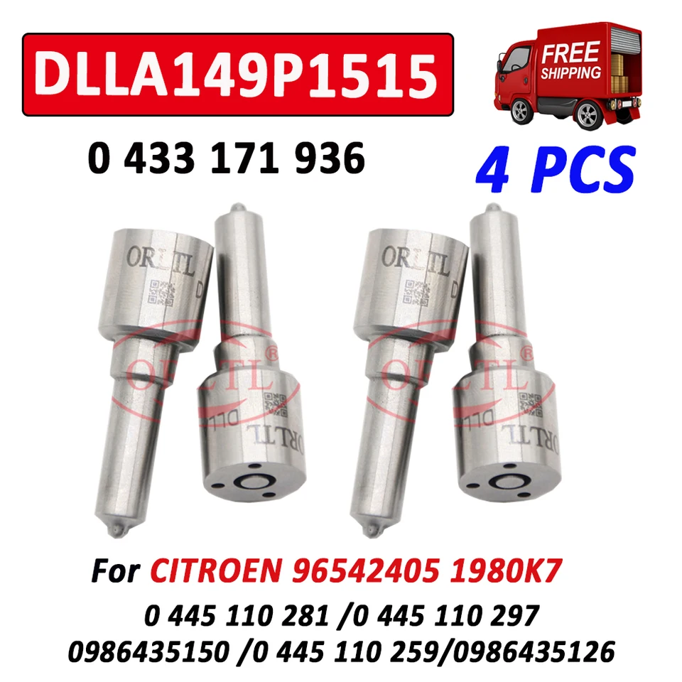 DLLA149P1515 0 433 171 936 Diesel Injector 0445110259 0445110281 0445110297 DEZE DLLA 149 P 1515 pre Citroen 96542405 1980K7