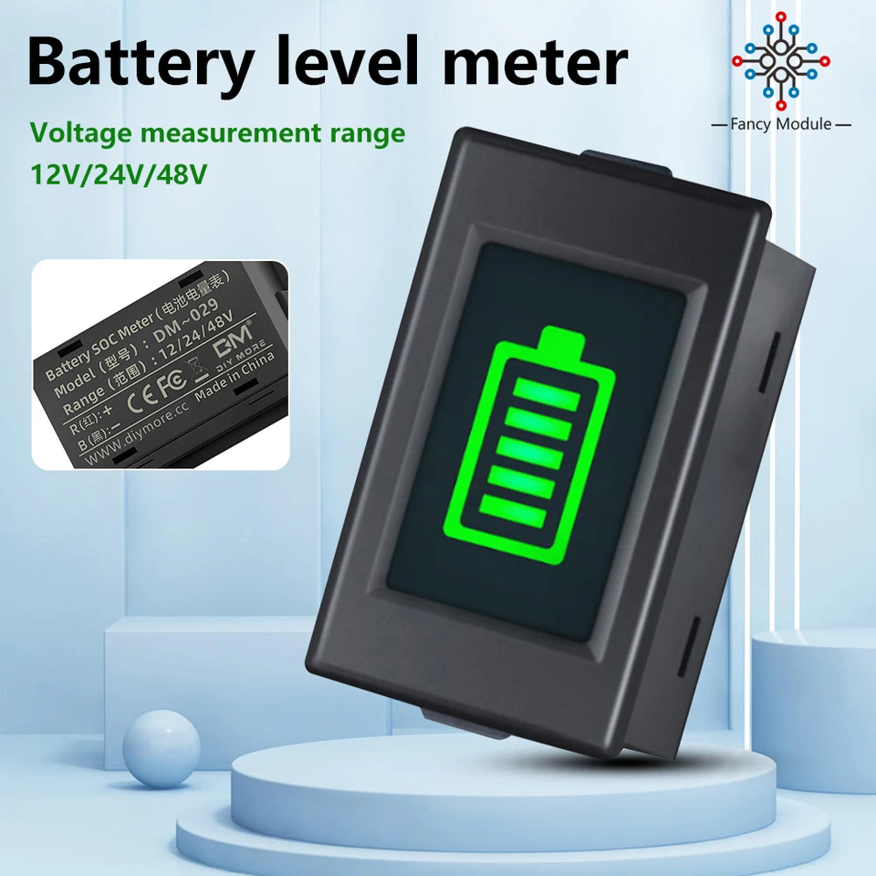 DM-029 Indikátor nabíjania batérie nabíjanie batérie DC 12V 24V 48 V napätie napájacieho detektora LCD Percento