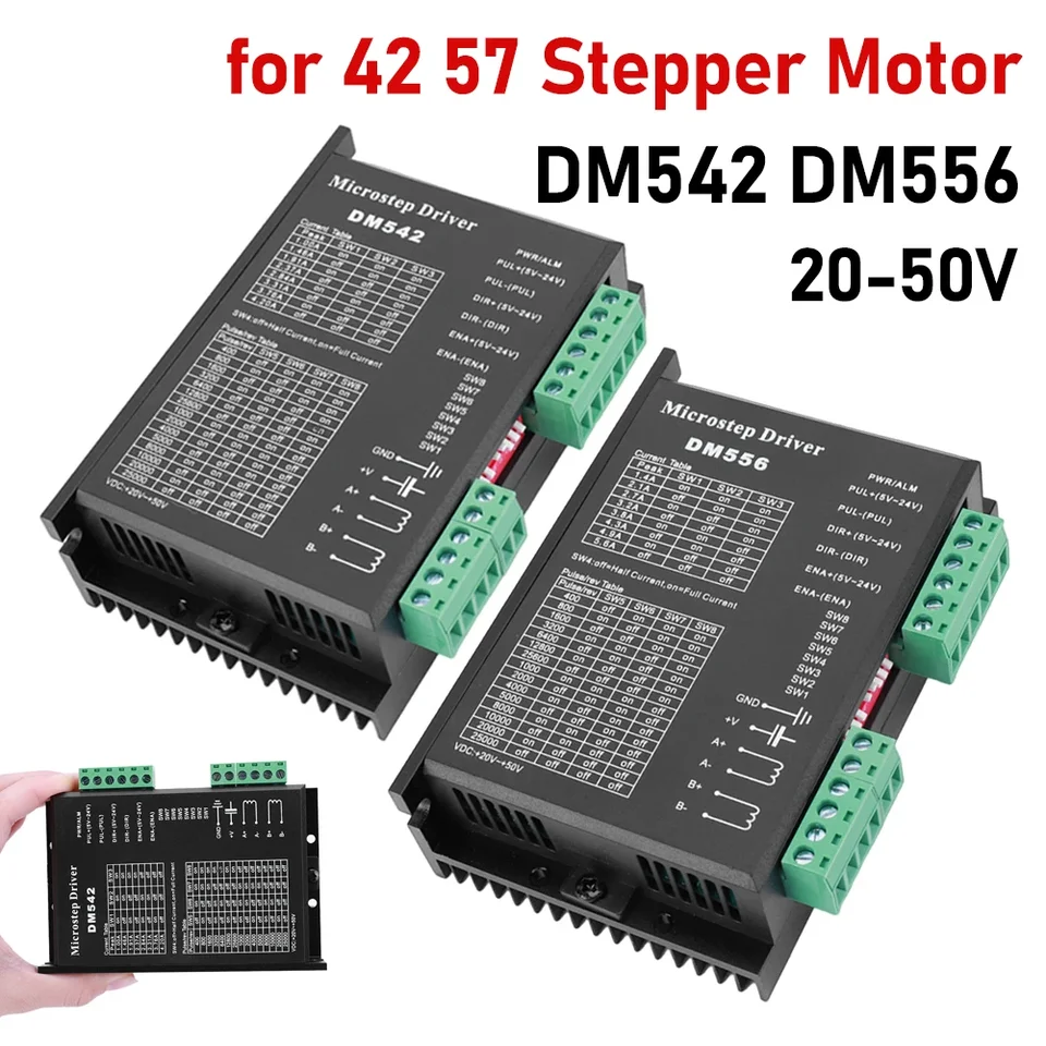 DM542 DM556 Microstep Motor Ovládač 20-50V DC Max 5.6A Vstupný vodič motora 2 fázový digitálny krokový ovládač motora pre NEMA 17 23