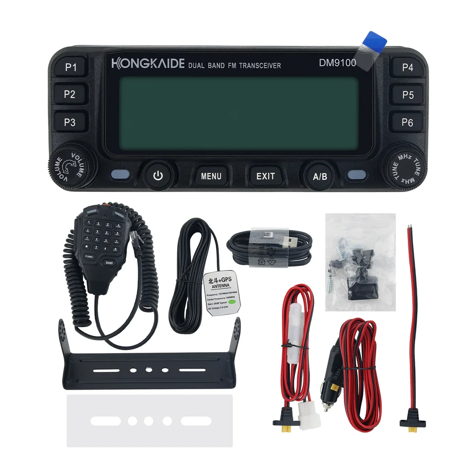 DM9100 25W 10 km DMR Mobile Radio Radio Dual Band FM Transceiver so vstavaným modulom GPS