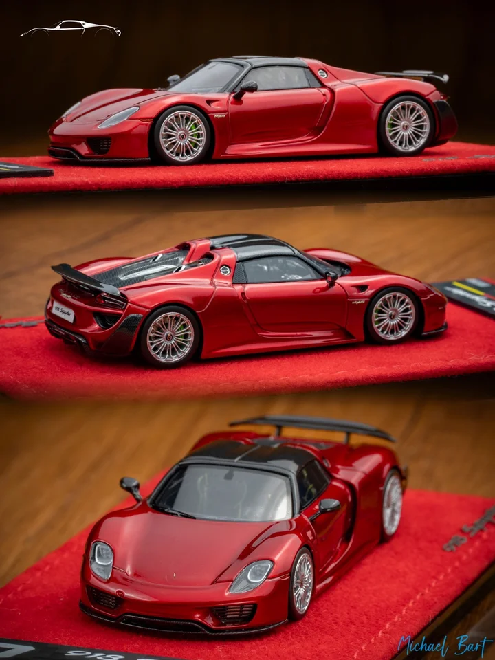 DMH 1: 64,918 Spyder Hardtop Metal Red Limited Edition Model revíznych automobilov hračky pre deti Detský displej