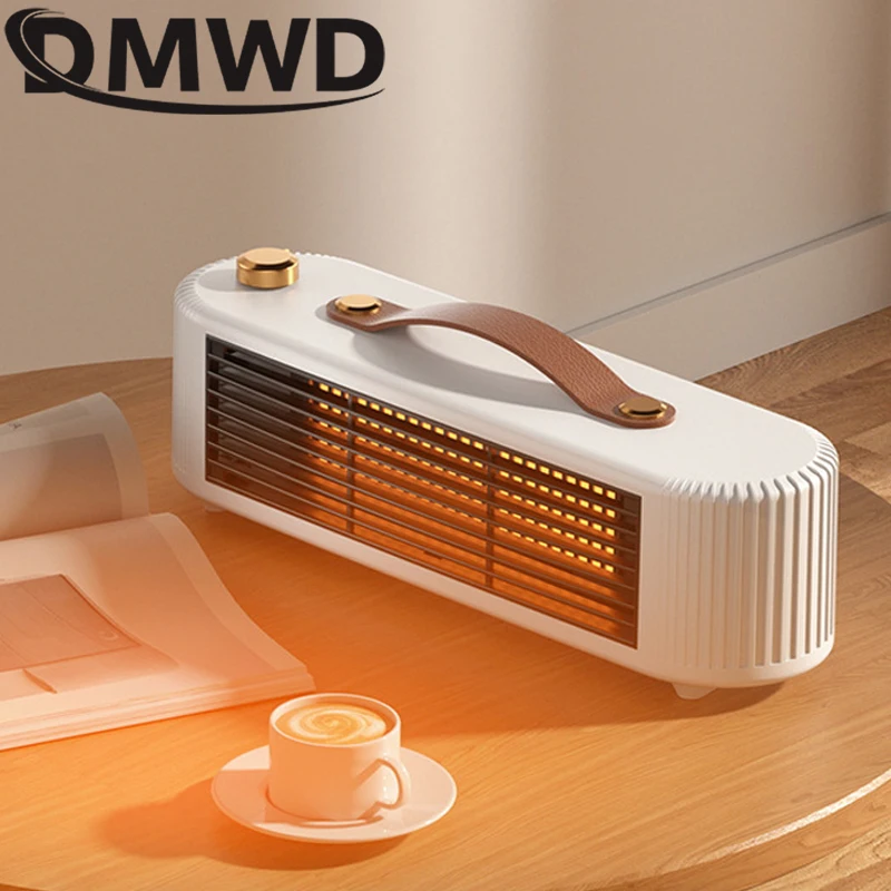 DMWD Elektrický ohrievač ventilátora stolného počítača zimné teplé PTC rýchle ohrievanie teplý kachle Radiátor Dva prevodové zariadenie nastaviteľné ohrievača horúceho vzduchu