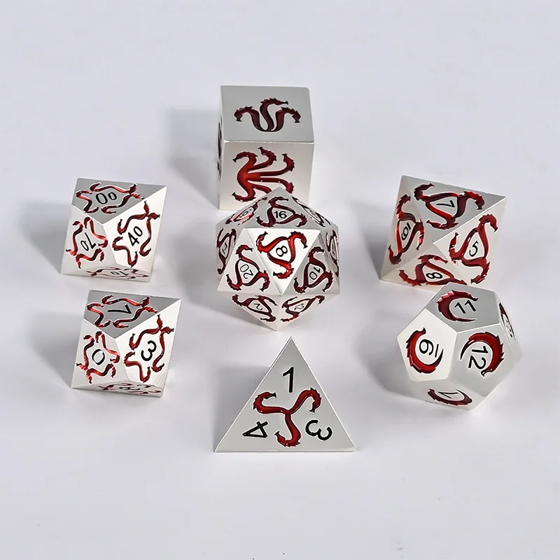 DND Polyhedron DICE SET Ručne vyrábané kocky s dragonovými motívmi pre hranie rpg RPG a hry TRPG