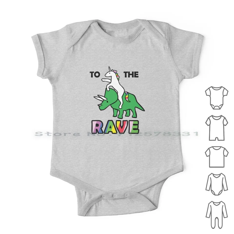 Do nadšenia! (Unicorn Riding Triceratops) Novonarodené detské oblečenie Rompers Cotton Swarningsuits Totherave Rave on Ravers Raving Dance