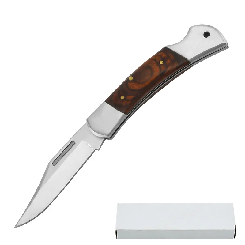 Dobeli Hight Kvalita 3Cr z nehrdzavejúcej ocele Sharp Blade Drevená rukoväť vonkajšie kempingové skladacie sklopovanie noža prežitie ruky
