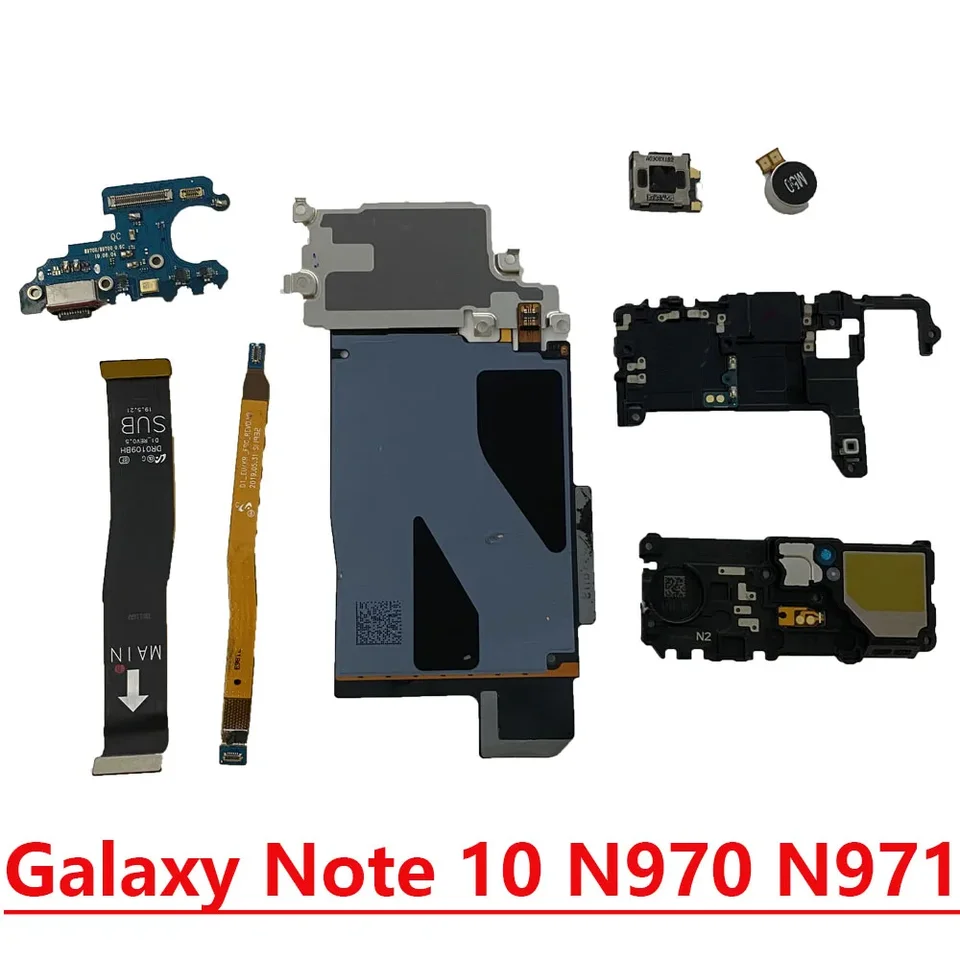 Dobrá anténa WiFi Signálna káblová doska NFC Coil USB Charger Dock Port Vibrator Mikrofón Samsung Galaxy Note 10 N970 N971