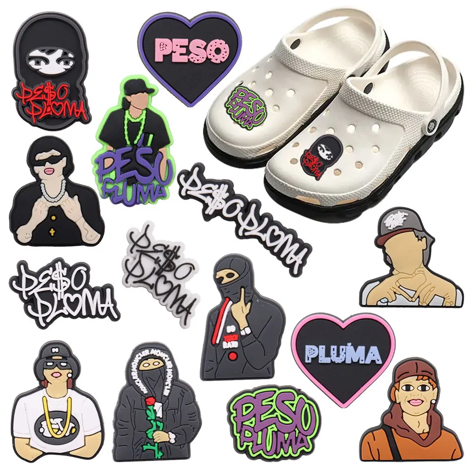 Dobrá kvalita 1-14ks PVC Shoe Charms Fashion Cool Rock Singer PVC Príslušenstvo Sandále Ozdoby pre deti DIY Prítomné