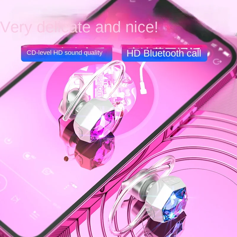 Dobré vyzerajúce pre ženy Bluetooth headset uši uši s jednostrannou podporou hlasu ovládaného hlasom, jazde, jazde, cyklistického univerzálneho