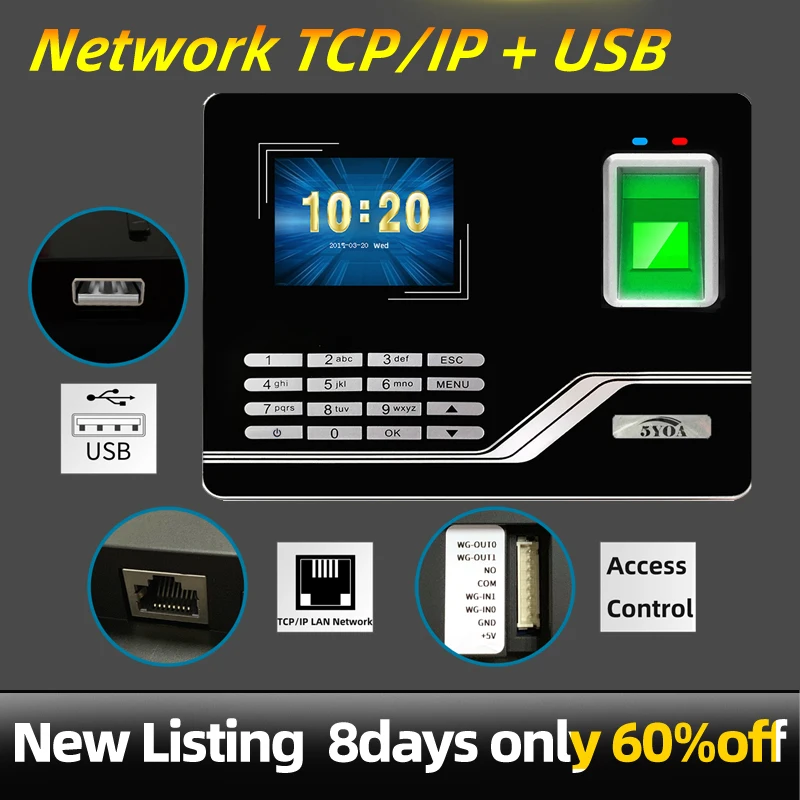Dochádzkový systém odtlačok prsta TCPIP USB heslo pre prístup k ovládaniu Ovládanie časových hodín Čas zamestnanca Zamestnanec Zariadenie Biometrický stroj Biometrický stroj