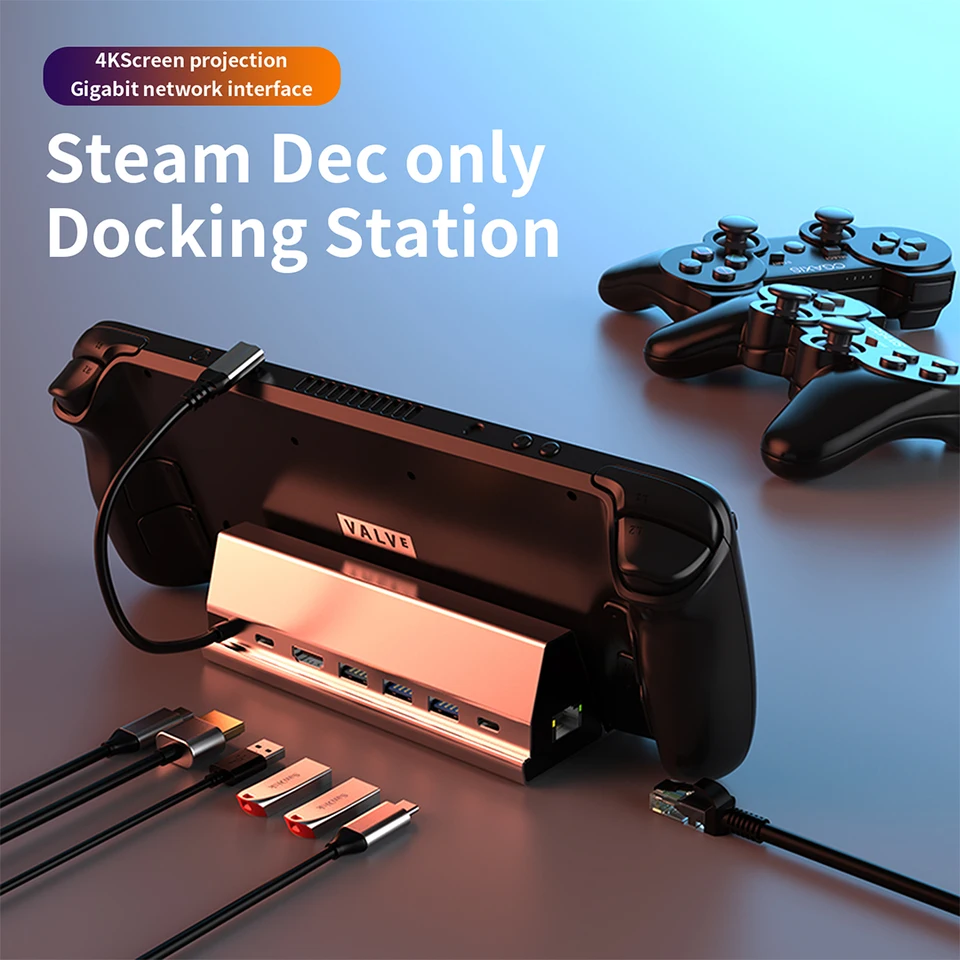 Dock Dock 7 in 1 Parné paluby príslušenstva USB 3.0 HDMI 4K@60Hz Gigabit Ethernet 1000Mbps USB-C PD 100W PACE DECK PACK HUB