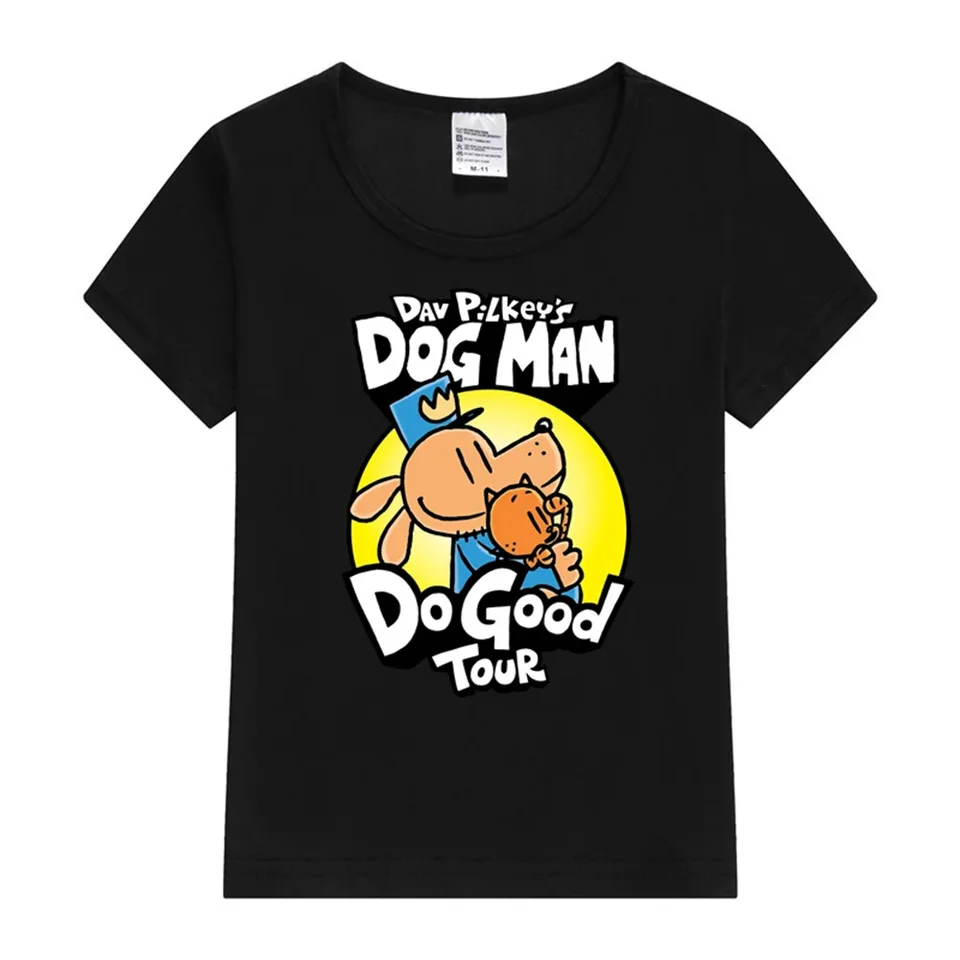 Dog Man Do Good Tour Kids Tričko chlapec dievčenské tričko Módna tlač krátky rukáv O-Neck Boy's Funny Tee Top Darček pre detské oblečenie