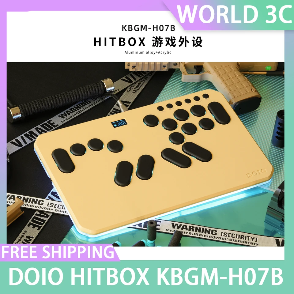 Doio hitbox KBGM-H07B Gaming Keyboard Hliníková zliatina podsvietenia PBT pre PS4 PS5 Switch Klávesnica Vlastné počítačové príslušenstvo parné príslušenstvo