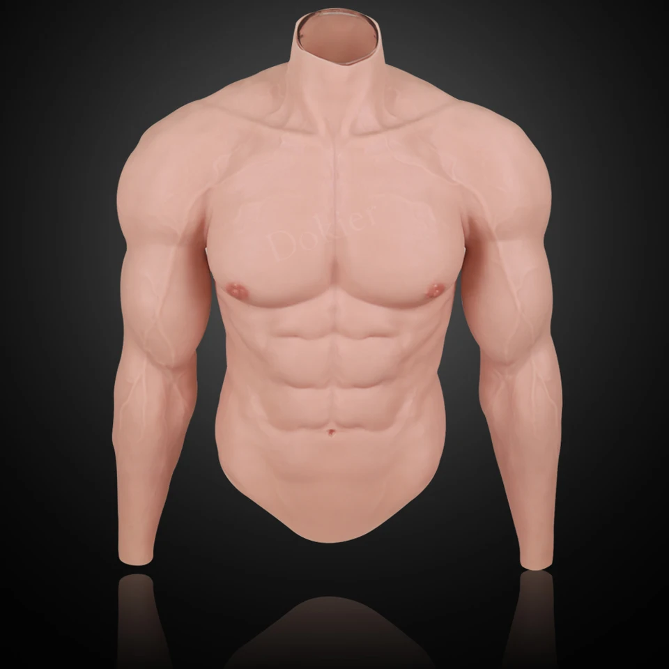 Dokier plus veľkosť realistické silikón Falošné svalové svalové realistické macho svalové simulačné svaly svaly cosplay transgender