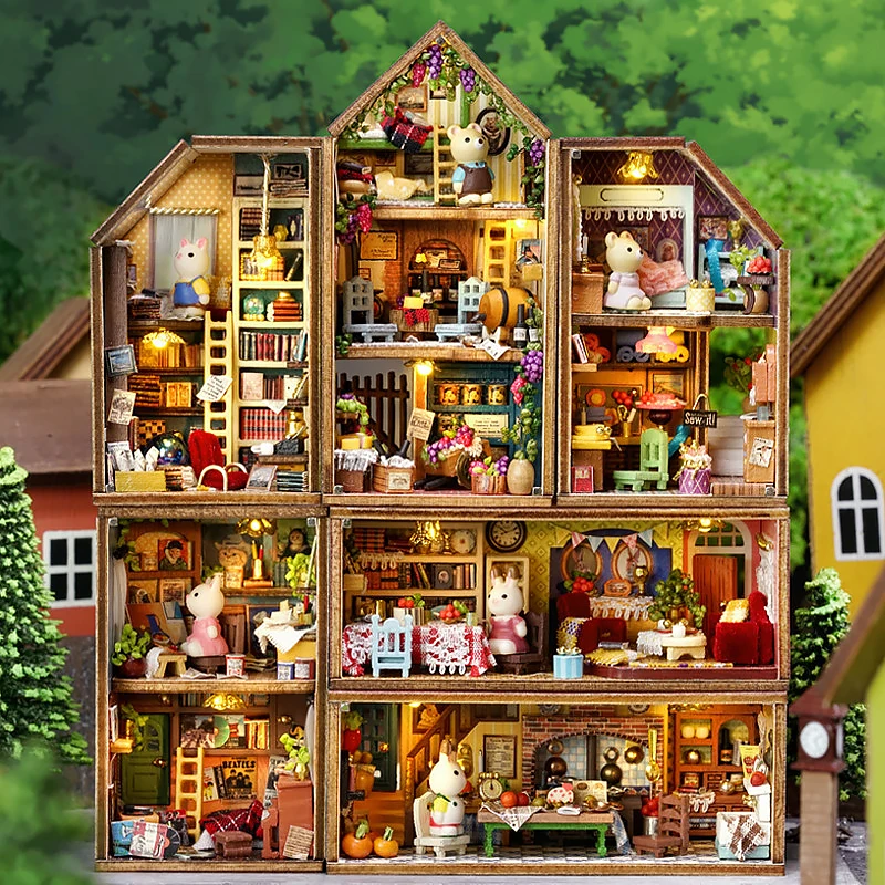 Doll House Miniature 3D Puzzle Hračky pre deti ručne vyrobené modely Zhromaždenia pre dievčatá tínedžerov a chlapcov 12+darček k narodeninám