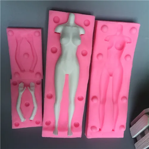 Doll Human Body Silikónová forma bohyne tvar vosku voňavú sviečku, ktorá vytvára hrnčiarsku hlinenú ultralight hlinku pleseň