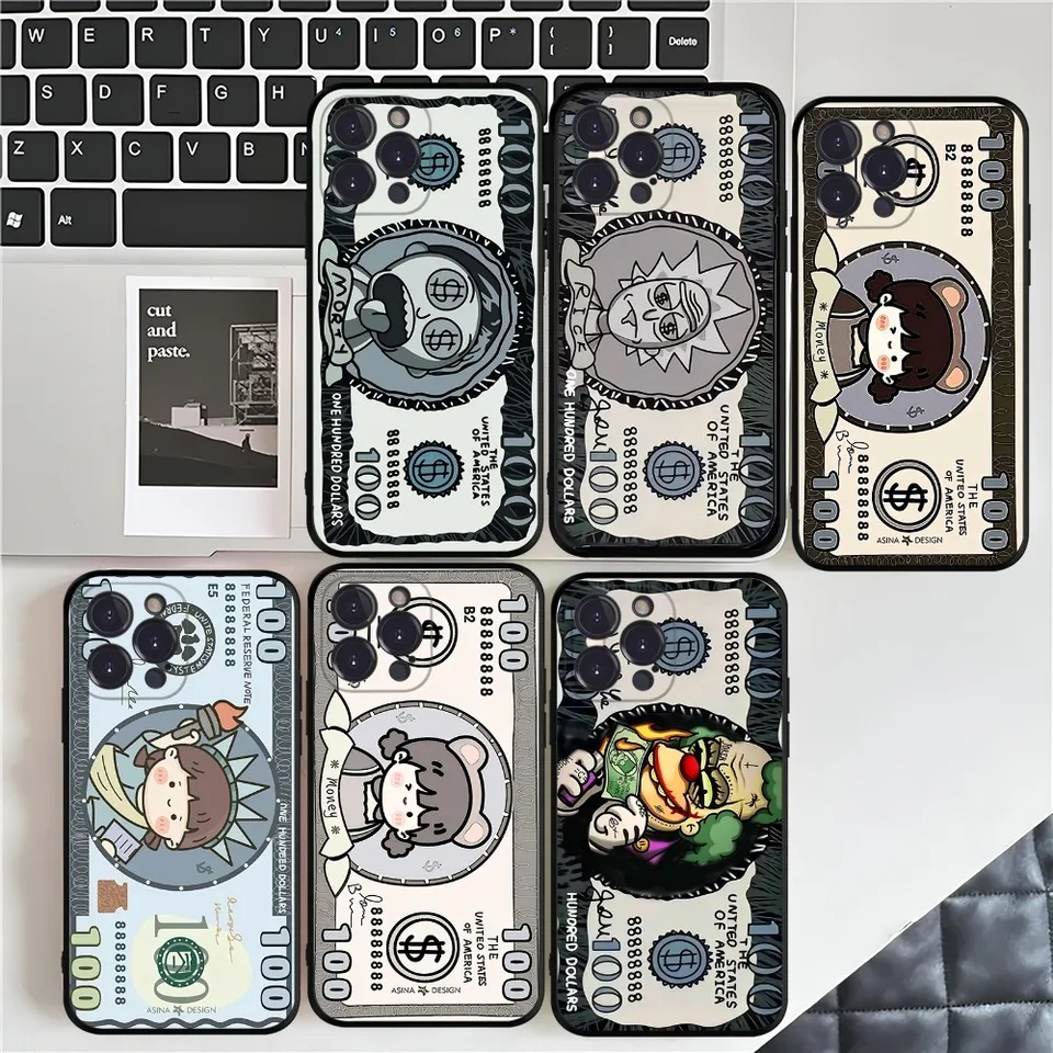 Dollar Design Pase pre iPhone 16 15 14 13 12 Mini 11 Pro xs Max x xr SE 6 7 8 plus mäkký silikónový kryt