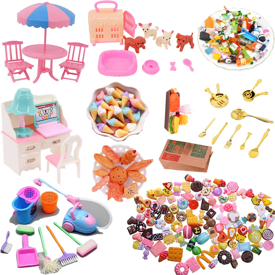 Dollhouse doplnky, domáce zviera a nábytok, vynikajúce mini jedlo, kuchyňa malé predmety, pre 30 cm a 1/6 bábiky BJD, Detské hračky Darčeky