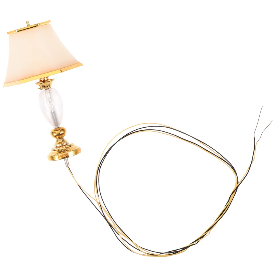 Dollhouse stolová lampa Miniatúrne LED svetlá podlahy dekorácie nábytok modelu nočné pre domácich majstrov staromódnych