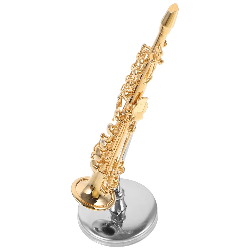 Dollouh saxofón Mini figurín malý model Ornament Hudobné prístroje Miniature Instruments Dekorácia socha