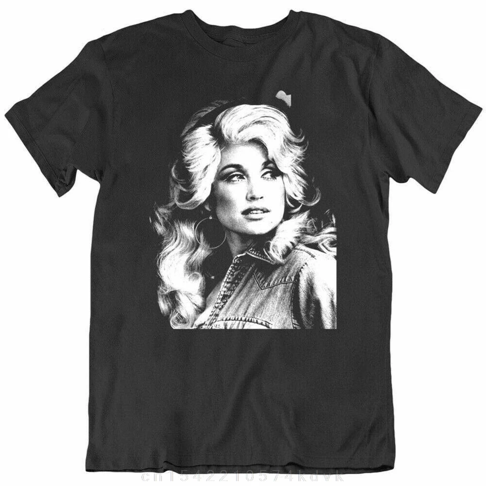 Dolly Parton country hudba tričko Summer Fashion Funder Vysoko kvalitná tlač neformálne o-krčku s krátkym rukávom