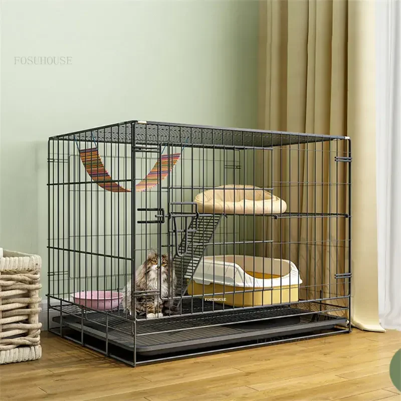 Dom železnej mačky veľkú kapacitu mačky Domov Vnútorný veľký voľný priestor Cat Cat Villa Pet klietka šteňa králičie klietky