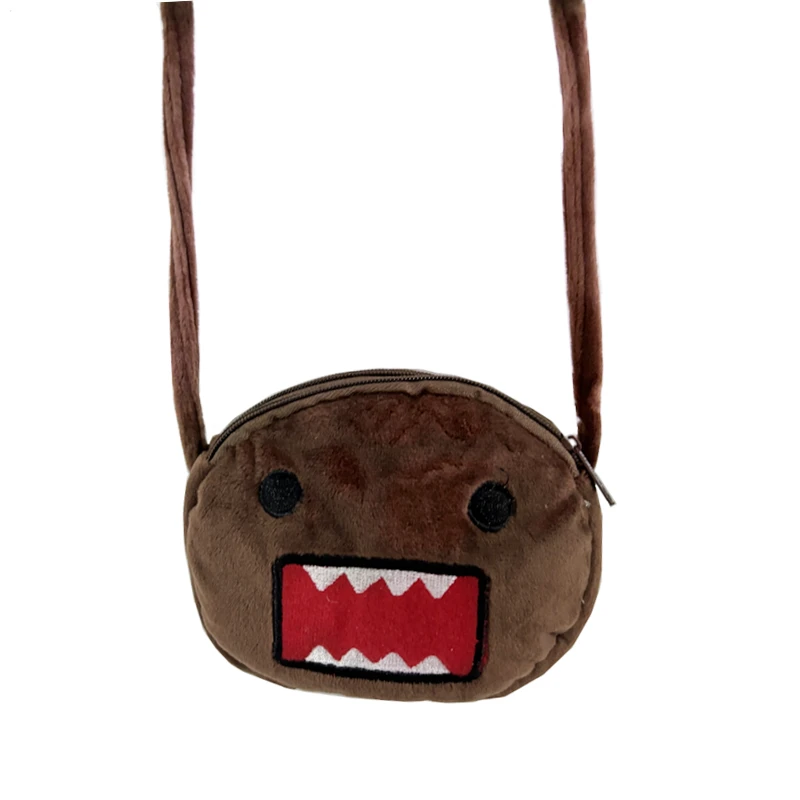 Domo Kun Mini Plys Crossbody Bags for Kids Boys Girls Anime Kawaii Roztomilý okrúhly vrecko malá taška na rameno Messenger