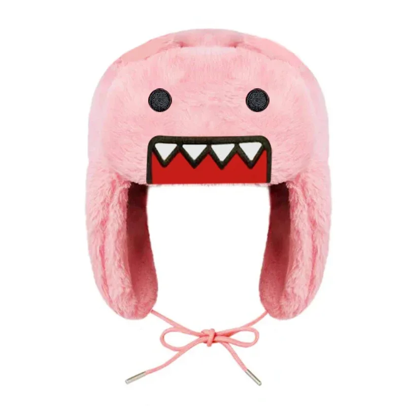 Domo Kun Pink plyšový bombardér HAT Ushanka gorras kawaii roztomilý zimný klobúk pre ženy anime teplá čiapka