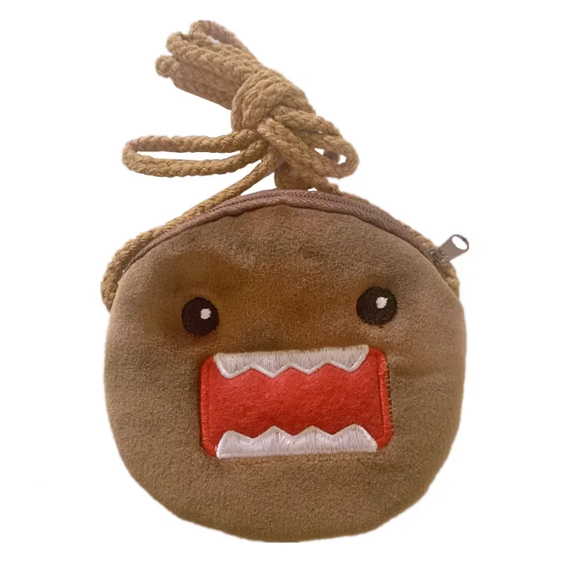 Domo Kun plyš Mini Crossbody tašky pre deti chlapci dievčatá Kawaii Roztomilé mince peňaženka peňaženka Malé okrúhle taška Anime popruh Messenger taška
