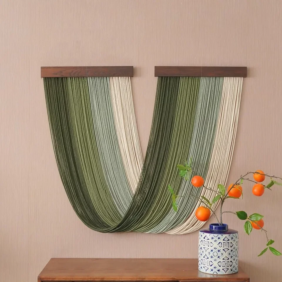 Domáca dekorácia Nová severská domáca izba Dekorácia Decorácie stena zavesenie bavlnené lano ručne tkanie gobelingu stena zavesenie dekorácie