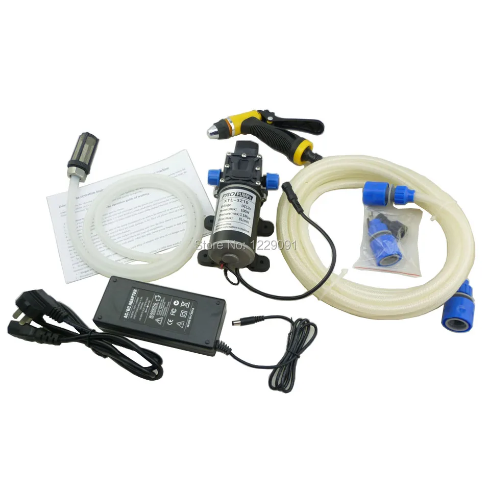 Domáca elektrická 100 W prenosná dc 12-voltová podložka Vysokotlakové vodné čerpadlo 12 V s napájacím adaptérom 100-240V