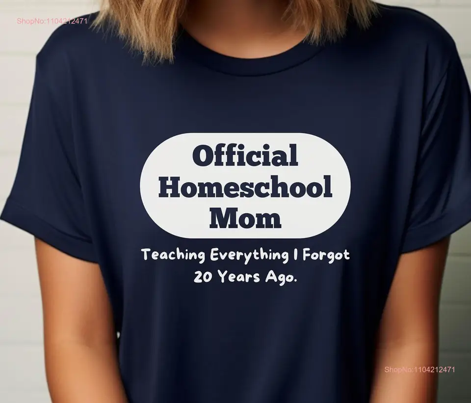 Domáca mama mama tričko Homeschooling Učiteľka matematiky matematika od študenta dlhé alebo krátke rukávy