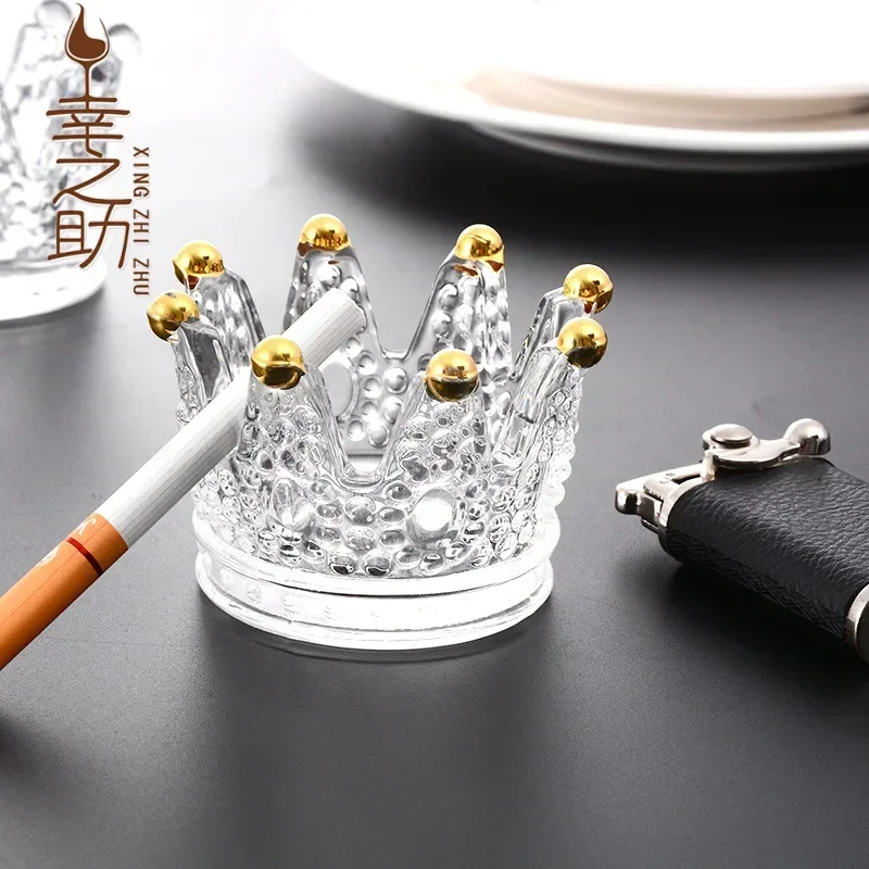 Domáce príslušenstvo Crown Ashtray Domovské doplnky Buriny Dym Dym Dym Anti-Odor a Anti-Smoke AshTray Cigaret Spaľ