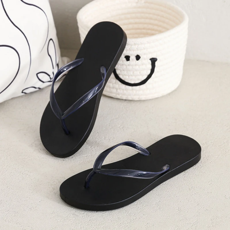 Domáce žabky Otvorené špičky na pláži Ploché topánky pre ženy mimo sandále House Woman Plippers Clear Black Slides Eva Sale 39 G PVC