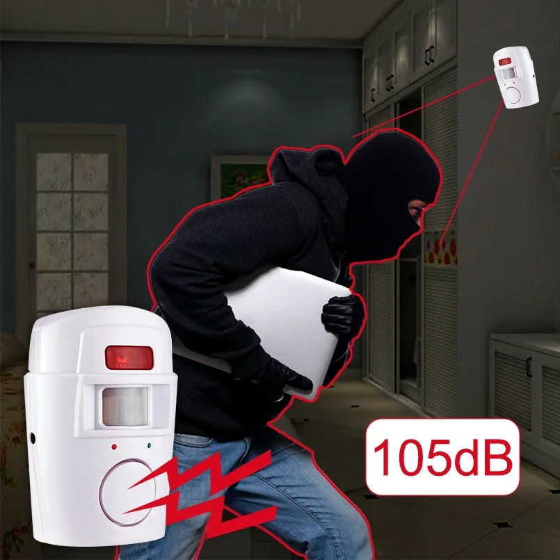 Domáci bezpečnostný systém súpravy IR IR Infračervený snímač pohybu Alarm detektor 105db Alarm Monitor bezdrôtového alarmu+2 diaľkový ovládač