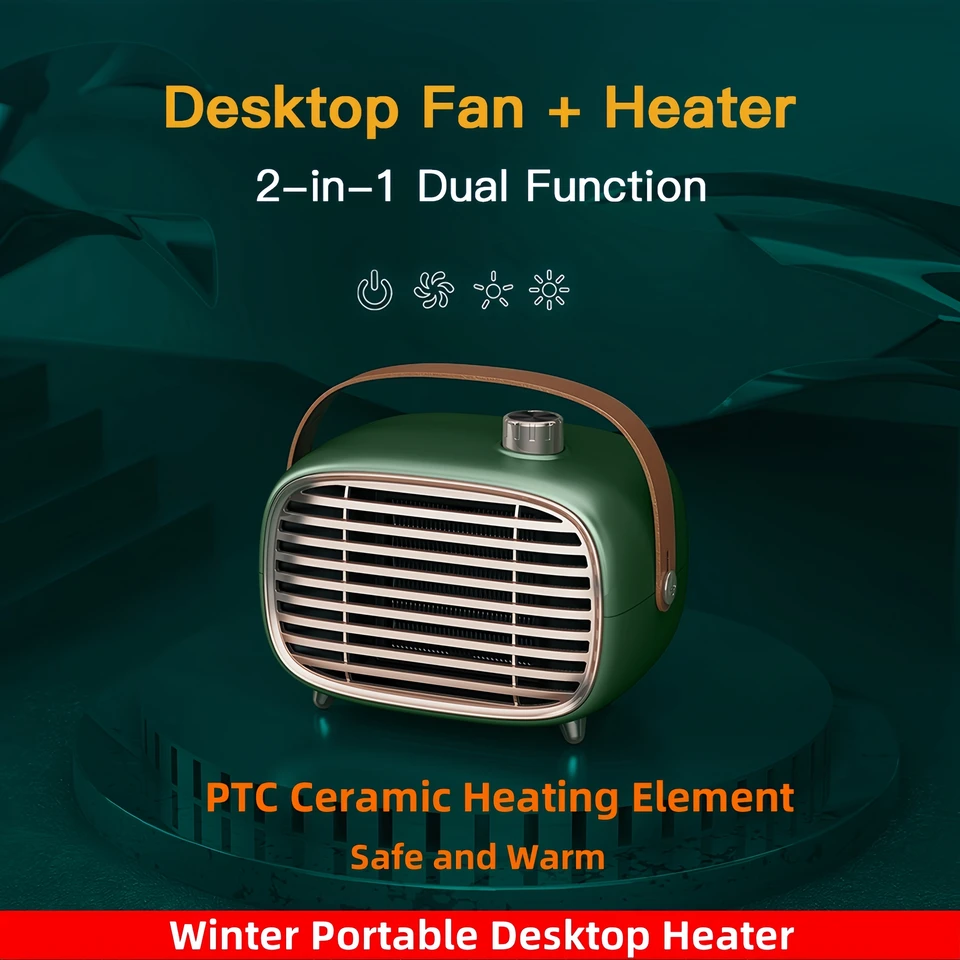 Domáci ohrievač ventilátora PTC 700 W High -Power Elektrický ohrievač keramické rýchle kúrenie zimné prenosné teplé pre prenosný ohrievač pre spálňu