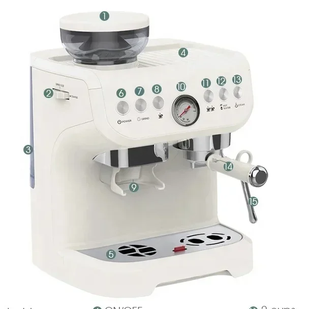 Domácnosť Best Expresso Cafeteria Coffee Maker Coffee Machine Espresso s mlynou