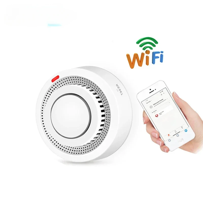 Domácnosť WiFi Intelligent Dym Detector TUYA GRAFFITI FIRE FIRE Vzdialený dymový alarmový únik plynu Senzor