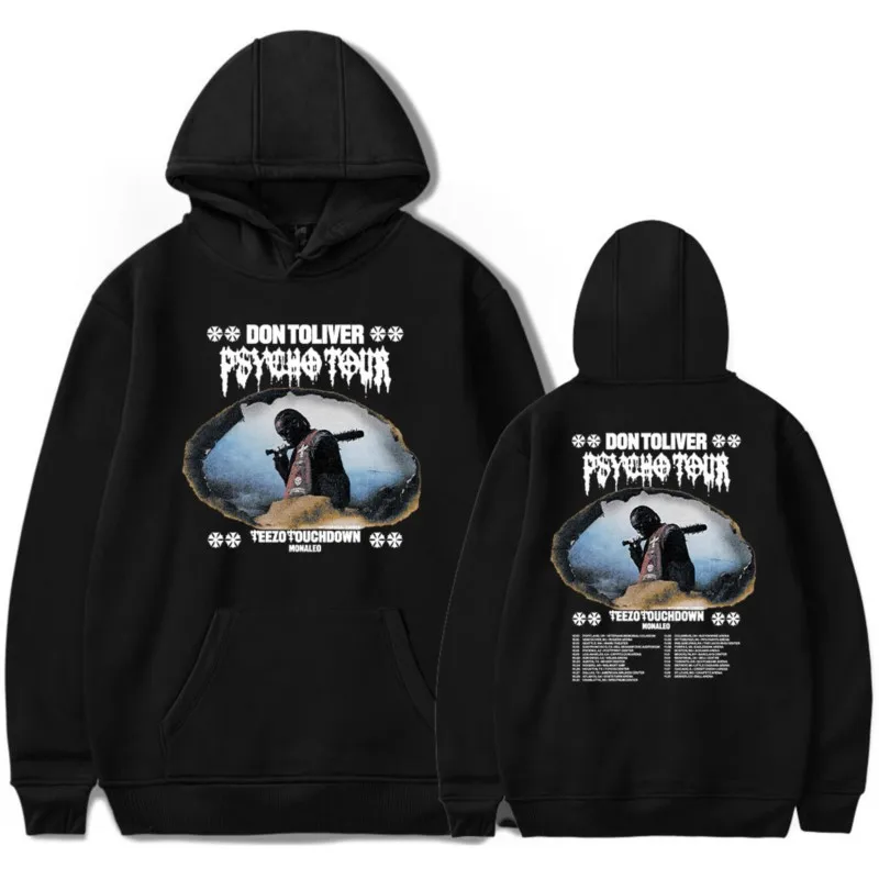 Don Toliver Psycho Tour 2024 mikiny Merch for Men ženy unisex cosplay s dlhým rukávom mikina s kapucňou s kapucňou classic Simple