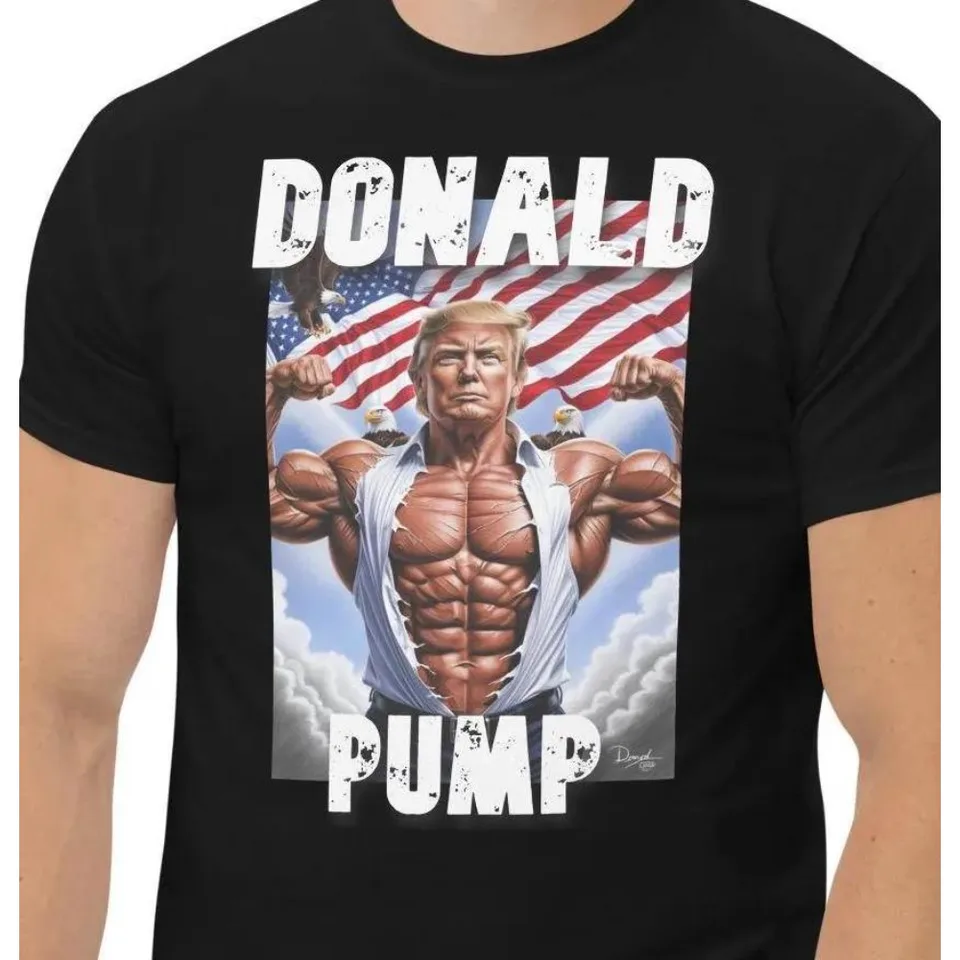 Donald Pump Vintage Gym Pump Pump Cover Nadmerná tee Trump Meme Gym Rat Fitness T tričko Funny Bootleg Prezidentské voľby