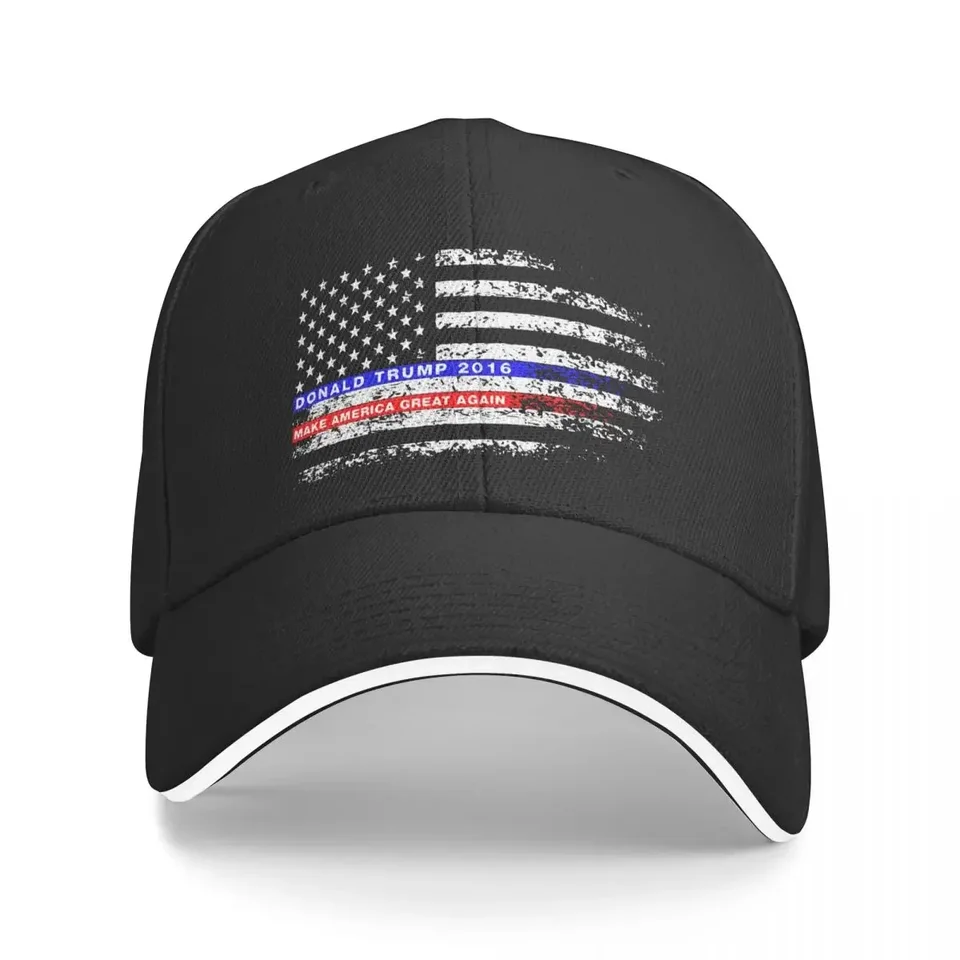 Donald Trump America USA Flag Baseball Caps Populárne sendvičové čiapky unisex štýl nastaviteľné klobúky Cap Cap Outdoor