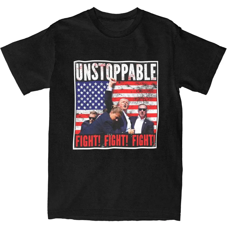 Donald Trump Streľba nezastaviteľné bojové mužy Ženy tričko Trump Shot Shot Apparel Humor Tee tričko Tričko 100% bavlnené oblečenie