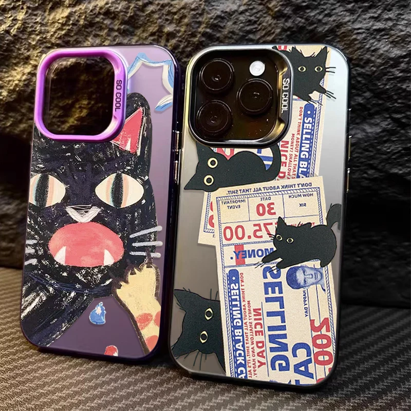 Doodle Angry Cat Matte Hard Case pre iPhone 15 16 14 13 12 11 Pro Max xs x xr 8 7 plus SE 2020