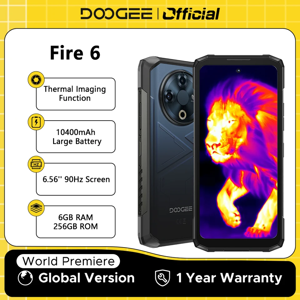 Doogee Fire 6 Rugged Phone 6.56 