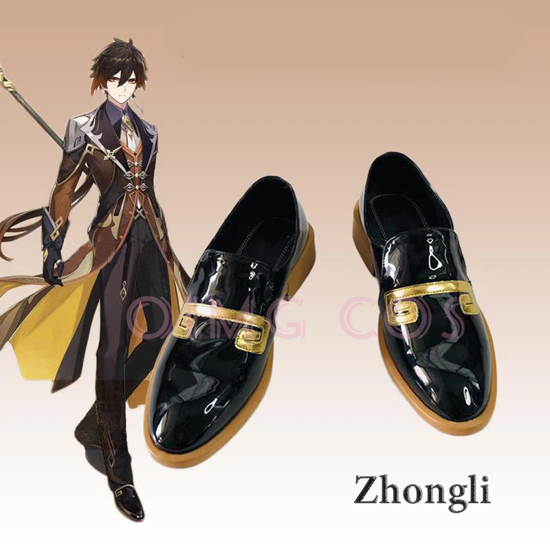 Dopad zhongli cosplay topánky anime čínsky štýl halloween for žien hra